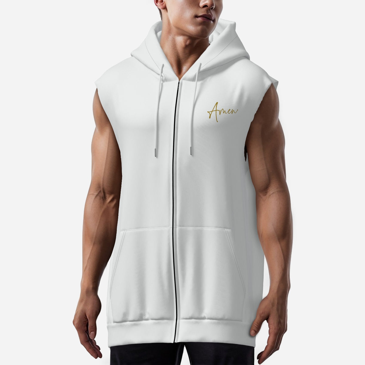 Yeshua Sleeveless Lightweight Zip Hoodie