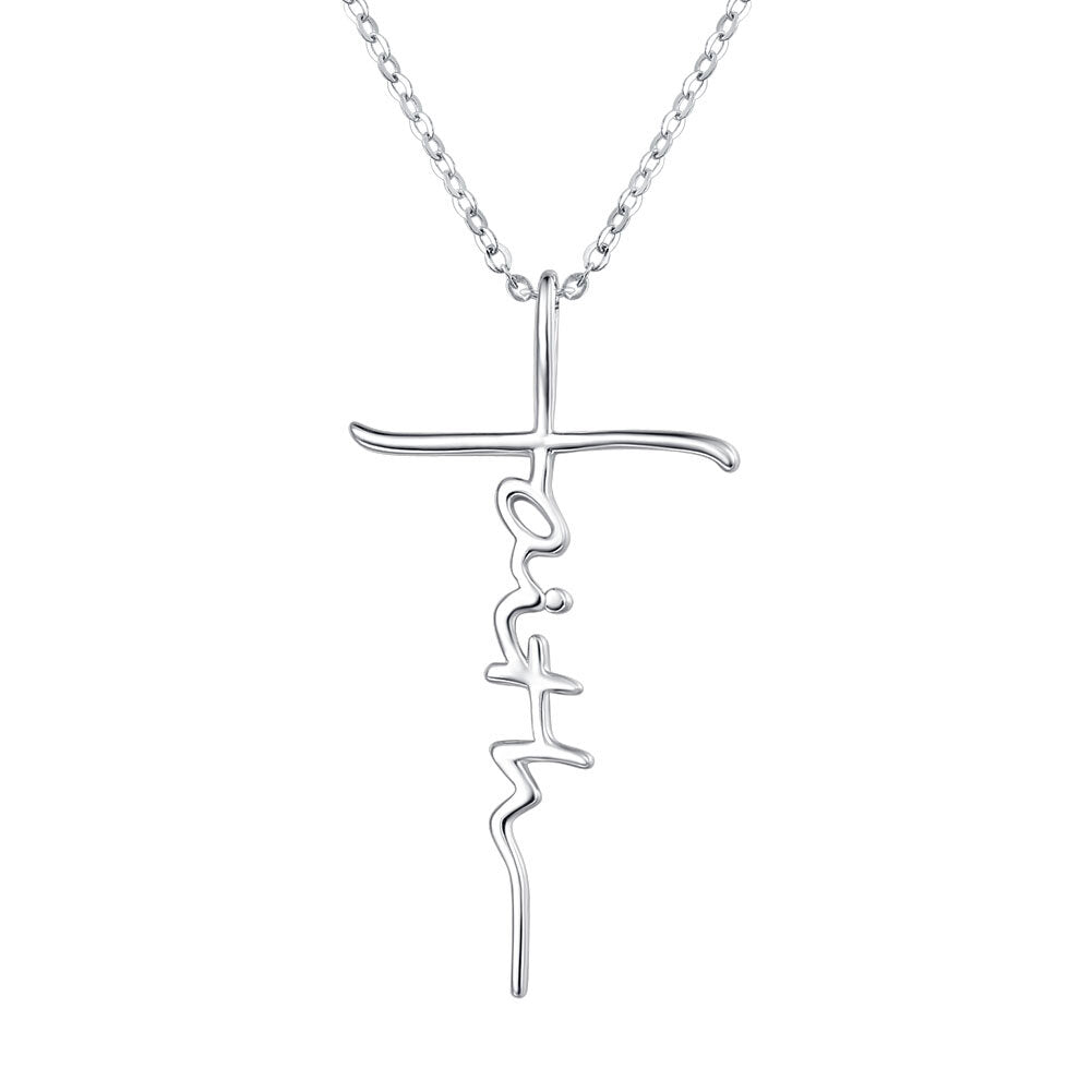 The Living Faith Cross | Sterling Silver Christian Necklace