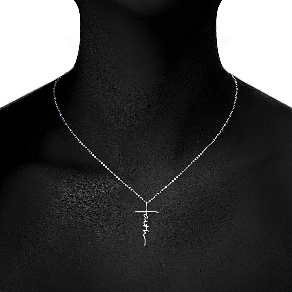 The Living Faith Cross | Sterling Silver Christian Necklace