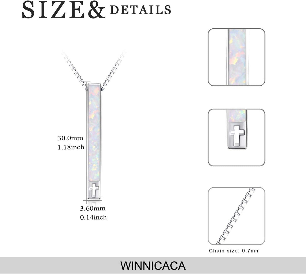 925 Sterling Silver White Opal Cross Pendant Necklace with Faith hope love Inscription and Heartbeat Design - Religious Gifts for Women