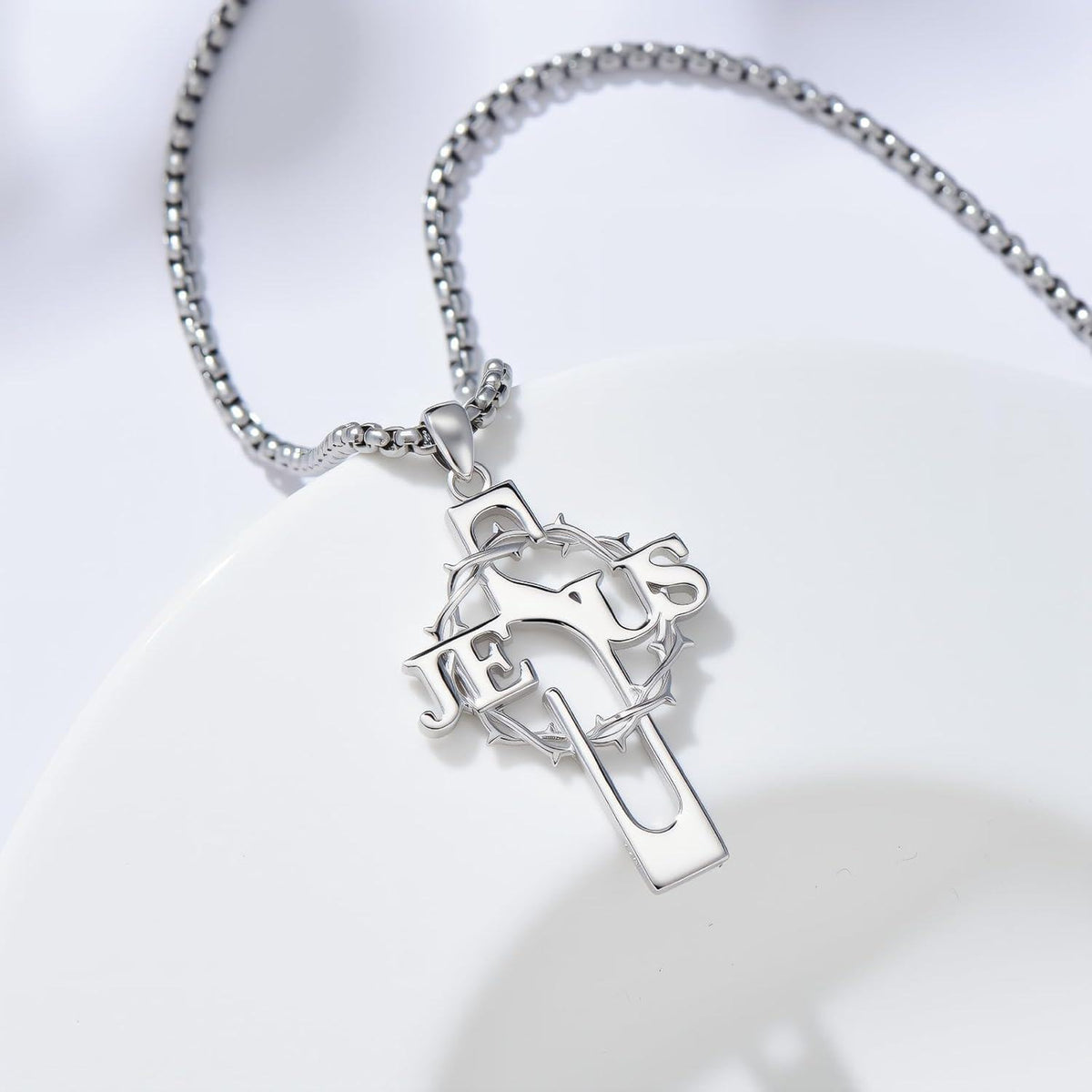 925 Sterling Silver Turquoise Inlay Celtic Cross Pendant Necklace for Men & Women - Christian Religious s