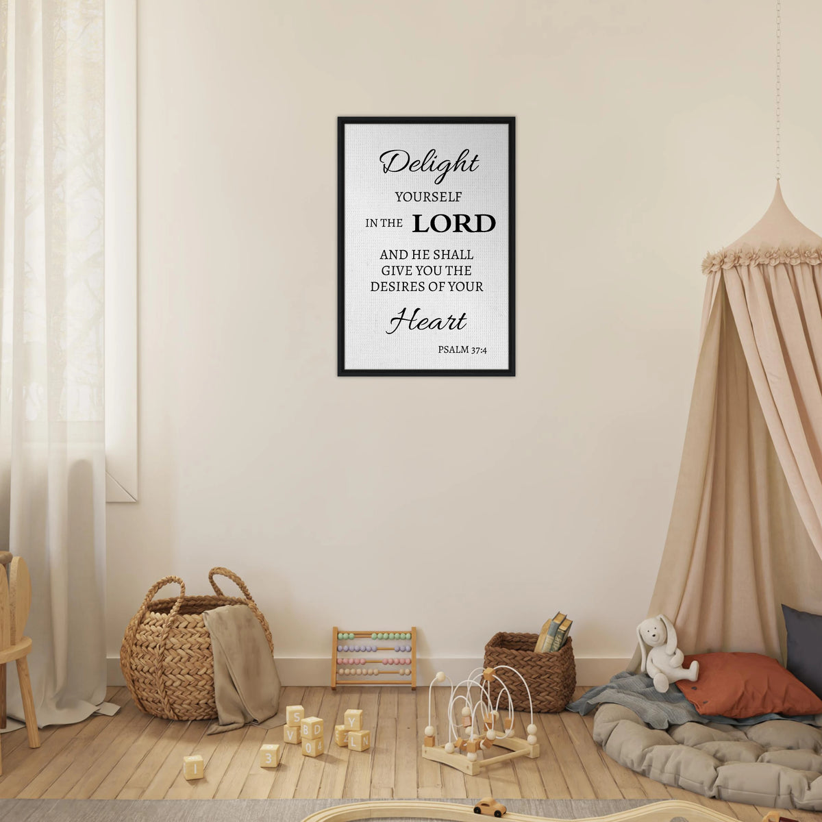 Psalm 37:4- Christian Scripture Canvas Print