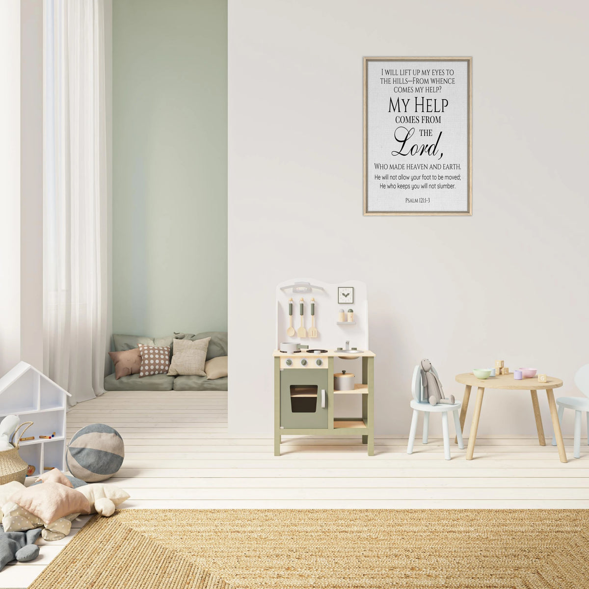 Psalm 121:1-3- Christian Scripture Canvas Print