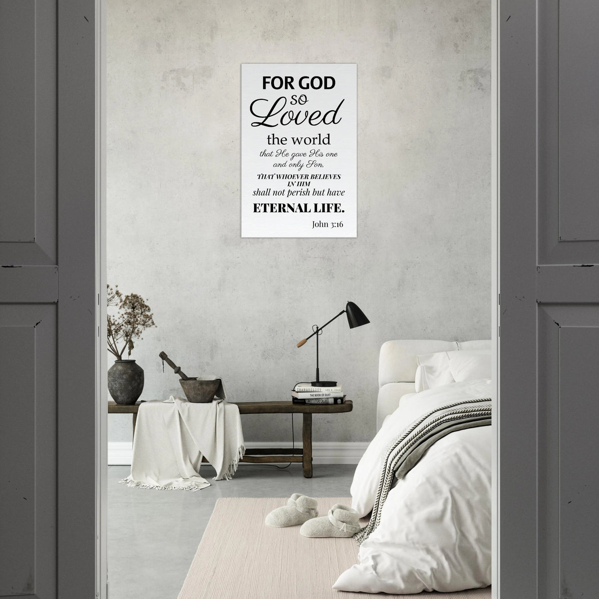 John 3:16- Christian Scripture Canvas Print