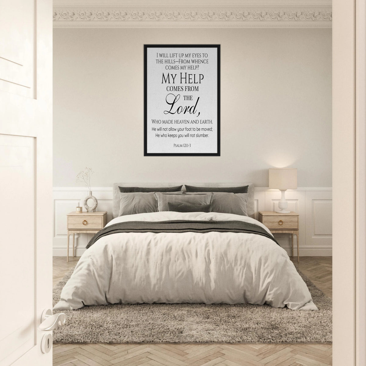 Psalm 121:1-3- Christian Scripture Canvas Print
