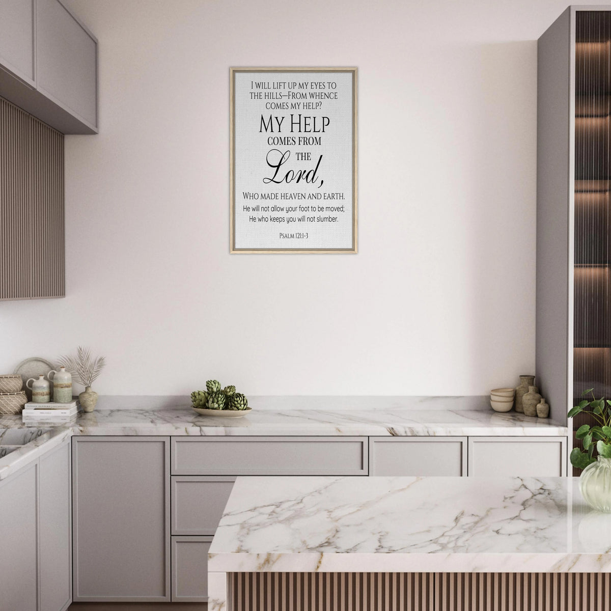 Psalm 121:1-3- Christian Scripture Canvas Print