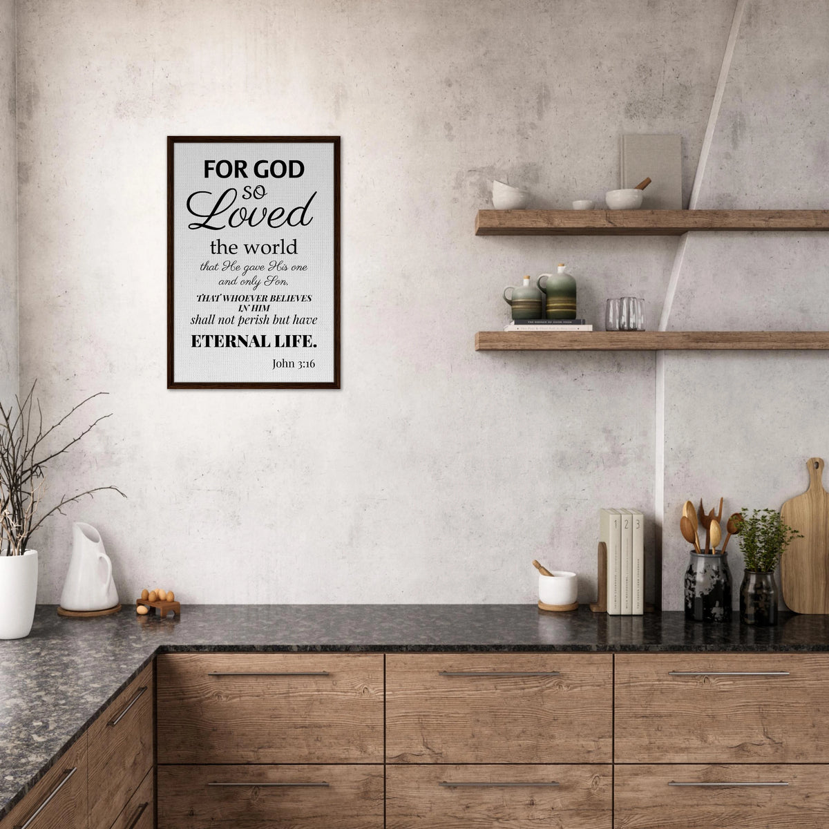 John 3:16- Christian Scripture Canvas Print