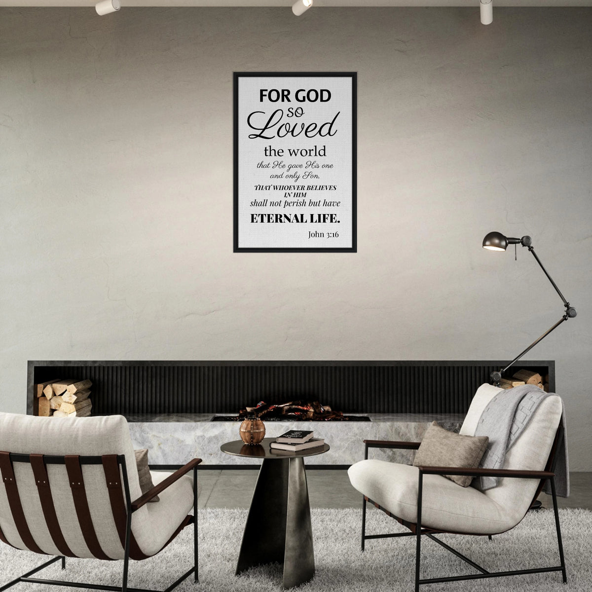 John 3:16- Christian Scripture Canvas Print