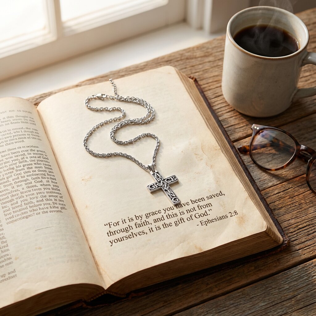 The Foundry of Grace Cross | Sterling Silver Christian Necklace